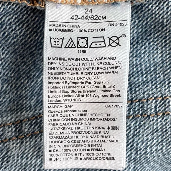 Distressed Jean Skirt Frayed Raw Hem Cut Off Denim Gap Women Size X Small XS - Picture 13 of 16